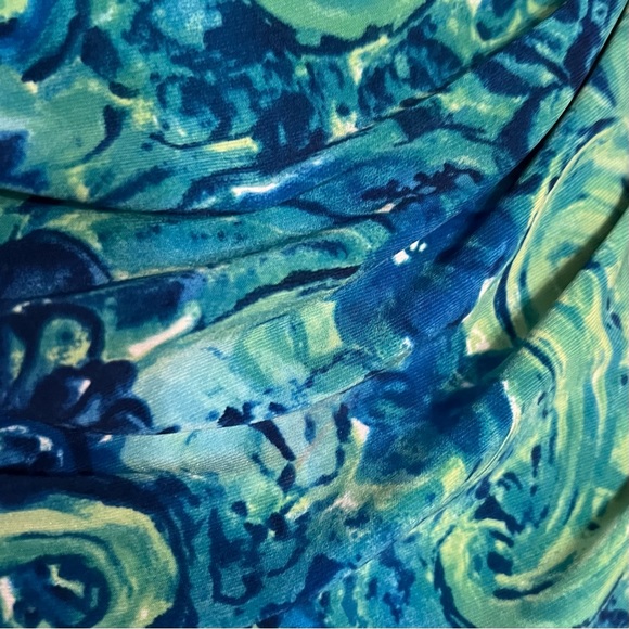 LAUREN by RALPH LAUREN Green/Blue PAISLEY/ FLORAL/WATERCOLOR Dress Size 4 - Picture 4 of 9